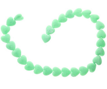 Vintage Italian Heart Beads, Mint Green or Sherbet Orange Lucite, 12mm, 28 Bead Strand