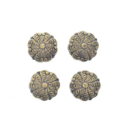 Vintage Steampunk Button Cover in antique gold, 22mm,  Made in USA, Set of 4