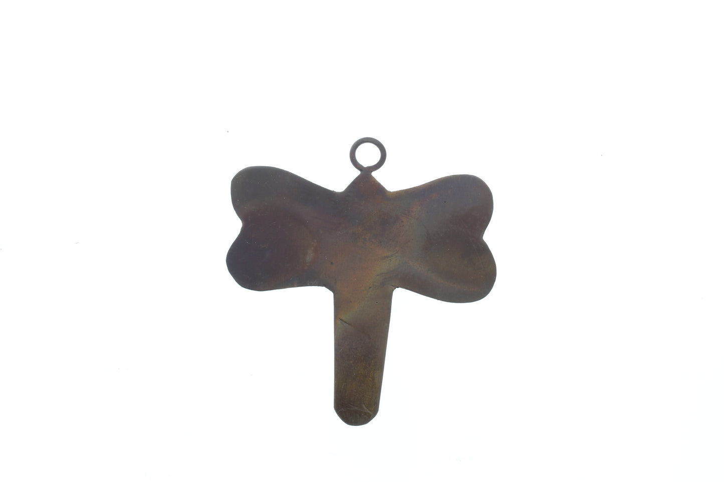 DragonFLy, 2.5"x2.5 inch, Flat Natural Finish Metal Dragonfly Shaped Pendant, with ring bail, each