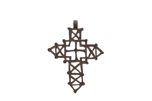 2.5" Cross Filigree Pendant, Rustic Brown or Classic Silver Finish, Made in USA, each