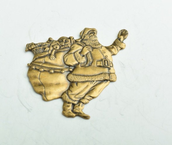 37x34mm Christmas Santa Claus Charm, antique gold or classic silver, pack of 6