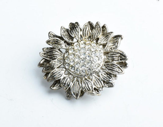 Vintage Crystal Brooch, Floral Brooch flower, Each