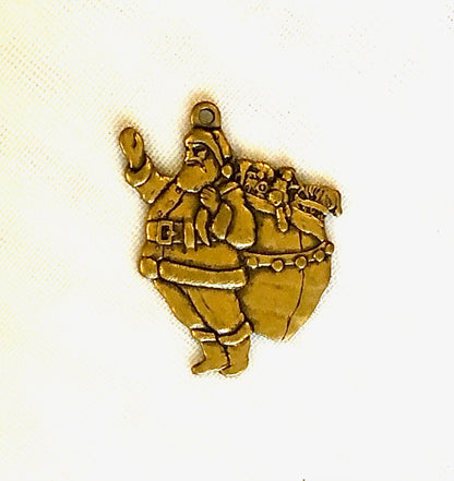 37x34mm Christmas Santa Claus Charm, antique gold or classic silver, pack of 6