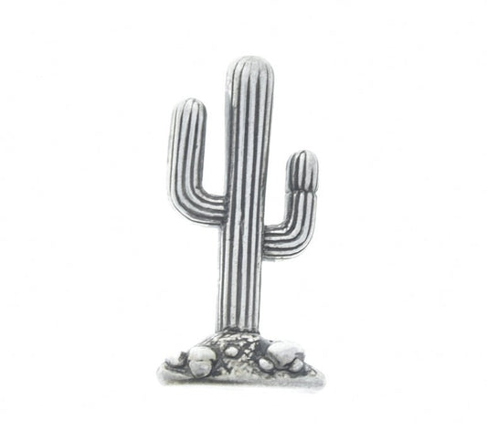 Saguaro Cactus Charm, 40mm x 17mm, antique gold or antique silver, pack of 3