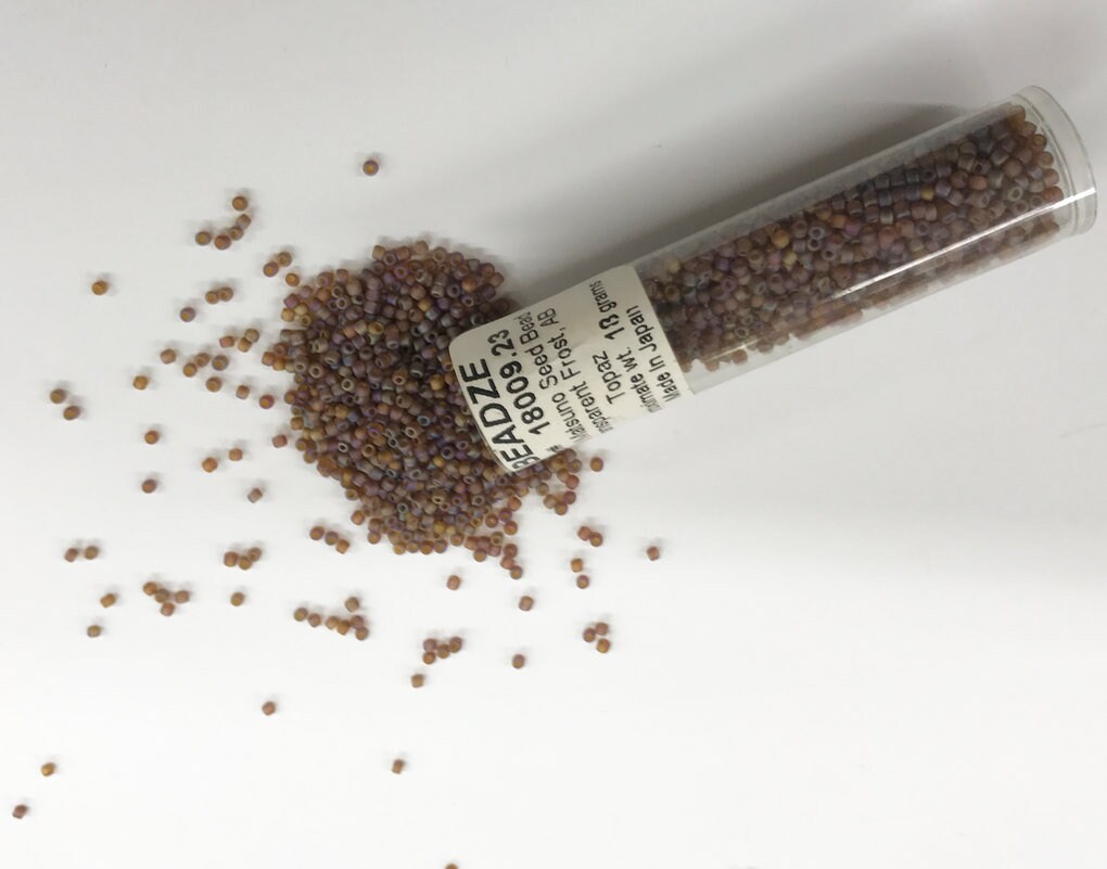 2mm Japanese Glass Matsuno 11/0 Seed Beads, Transparent Frost /Ab Topaz Brown, Approx. 2569 beads 18009.23