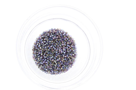 2mm Japanese Glass Matsuno 11/0 Seed Beads, silver lined square hole, light amethyst purple rainbow,