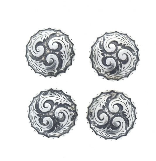 Vintage Button Covers, Grape Vine Leaf, Antique Silver or Antique Gold, 23mm, Made in USA, Set of 4