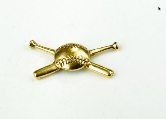 32mm Baseball and Bat charm, antique gold or antique silver, made in USA, pack of 2