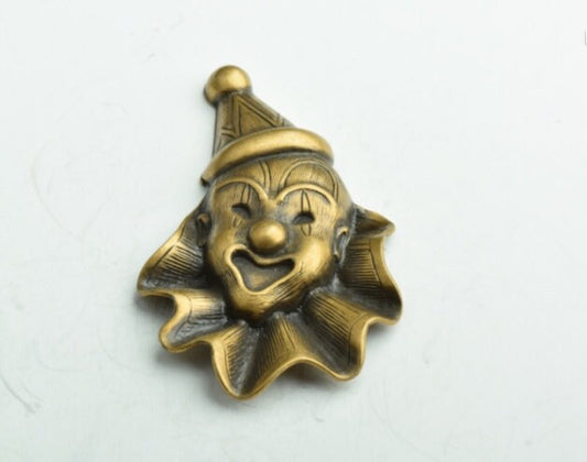 Circus Clown Charm Stamping, antique silver or antique gold, Made in USA, pack of 2    (3303)