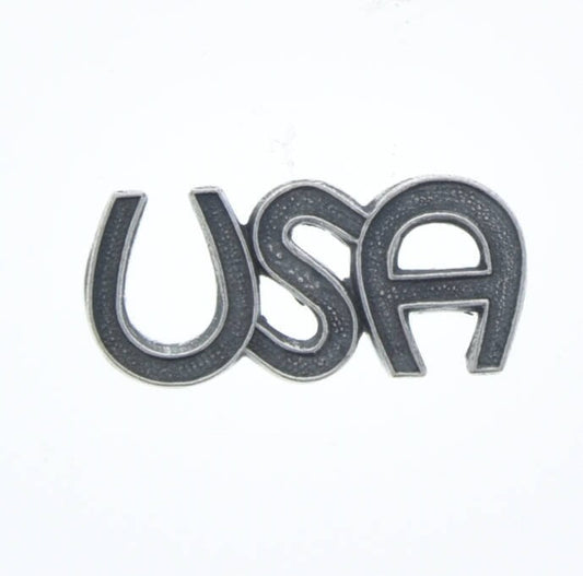 USA Charm,  24mm, Made in USA, Classic Silver, pack of 6