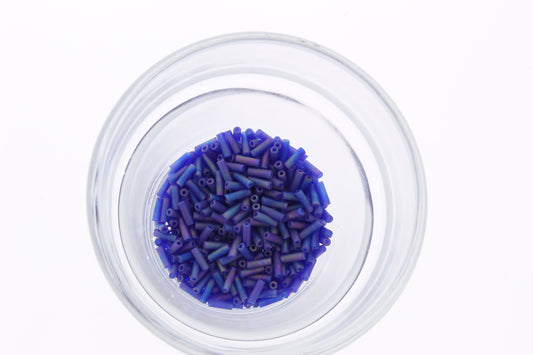 Japanese Matsuno Glass Bugle Beads, cobalt blue