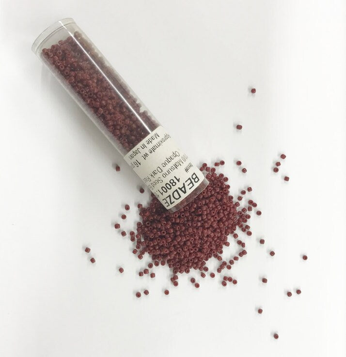 2mm Japanese Glass Matsuno 11/0 Seed Beads,  Opaque Dark Red  Approximately 16 Grams (Approx. 2575 beads)