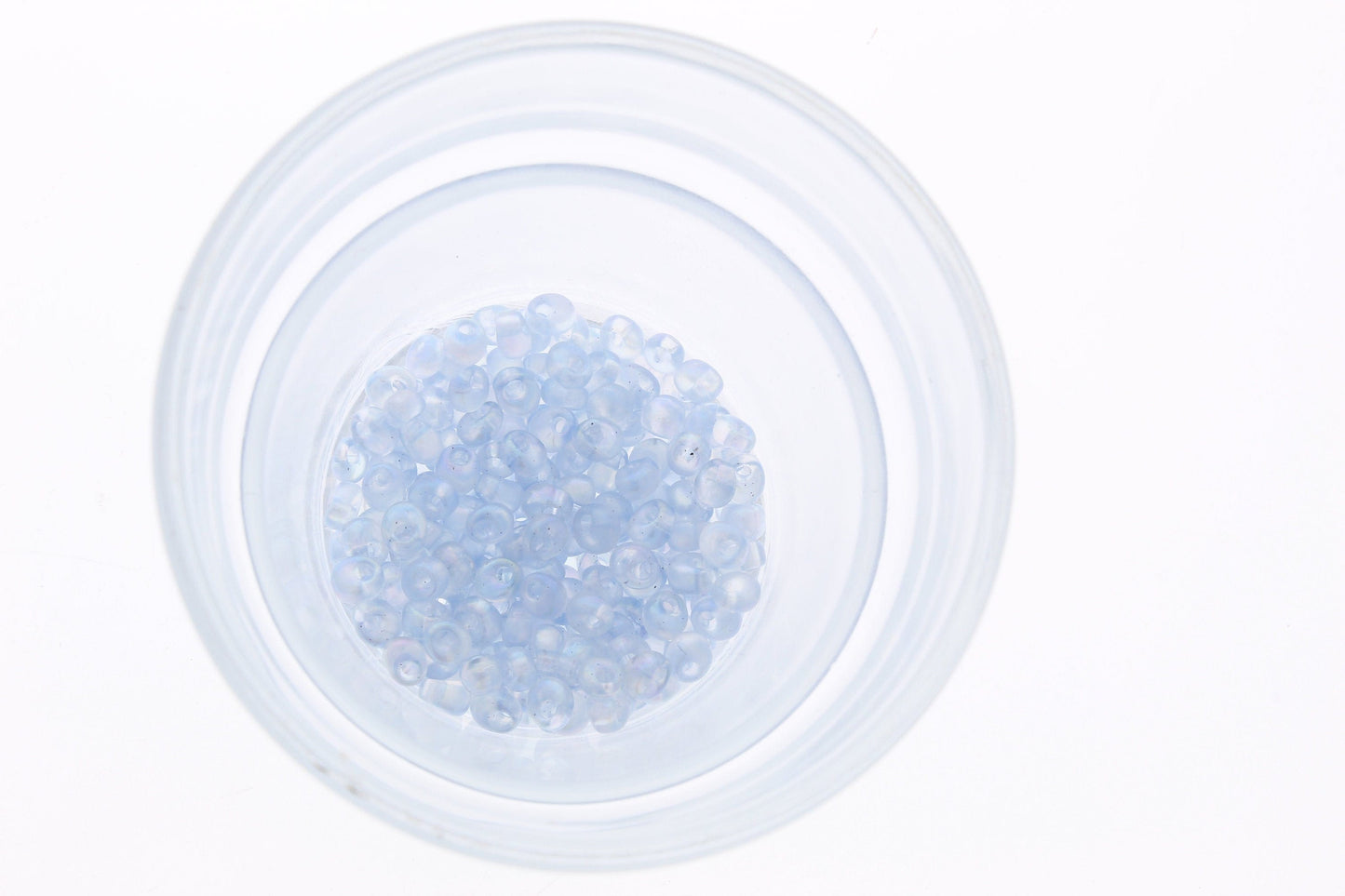 Toho Japanese Glass Seed Beads 4/0, transparent light blue AB, 17 grams