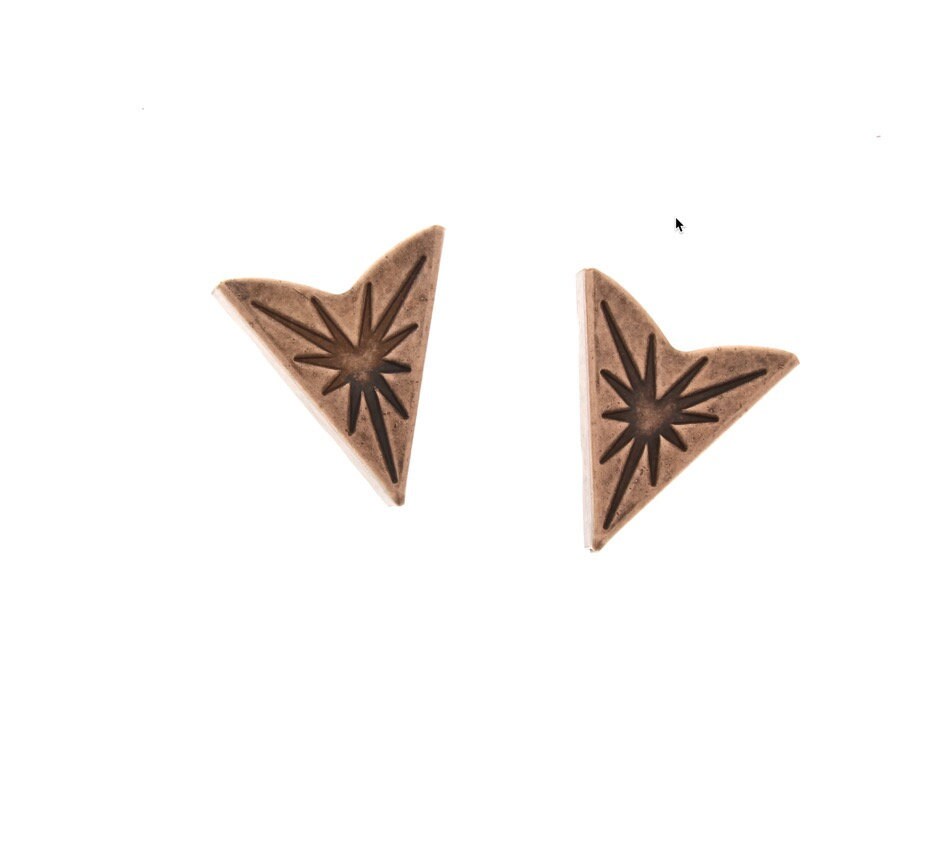 Western Collar small Tip Starburst Design, Made in USA, Antique Copper, pack of 2