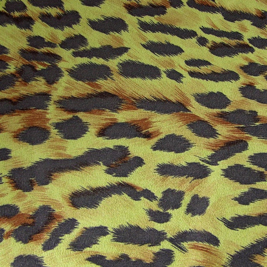 Sueded Fabric, Cheetah Leopard Jaguar Animal Print Fabric, 60" wide, Green, 4 yards