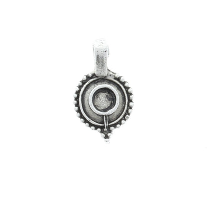 Viking Celtic Pendant drop, antique silver, pewter ,14mm x 24 mm, 5,5mm stone bezel setting, Pack of 6