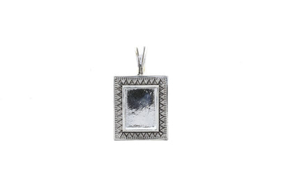 Magnetic Clasp Rectangle Pendant, Silver, 25x18mm bezel, Each