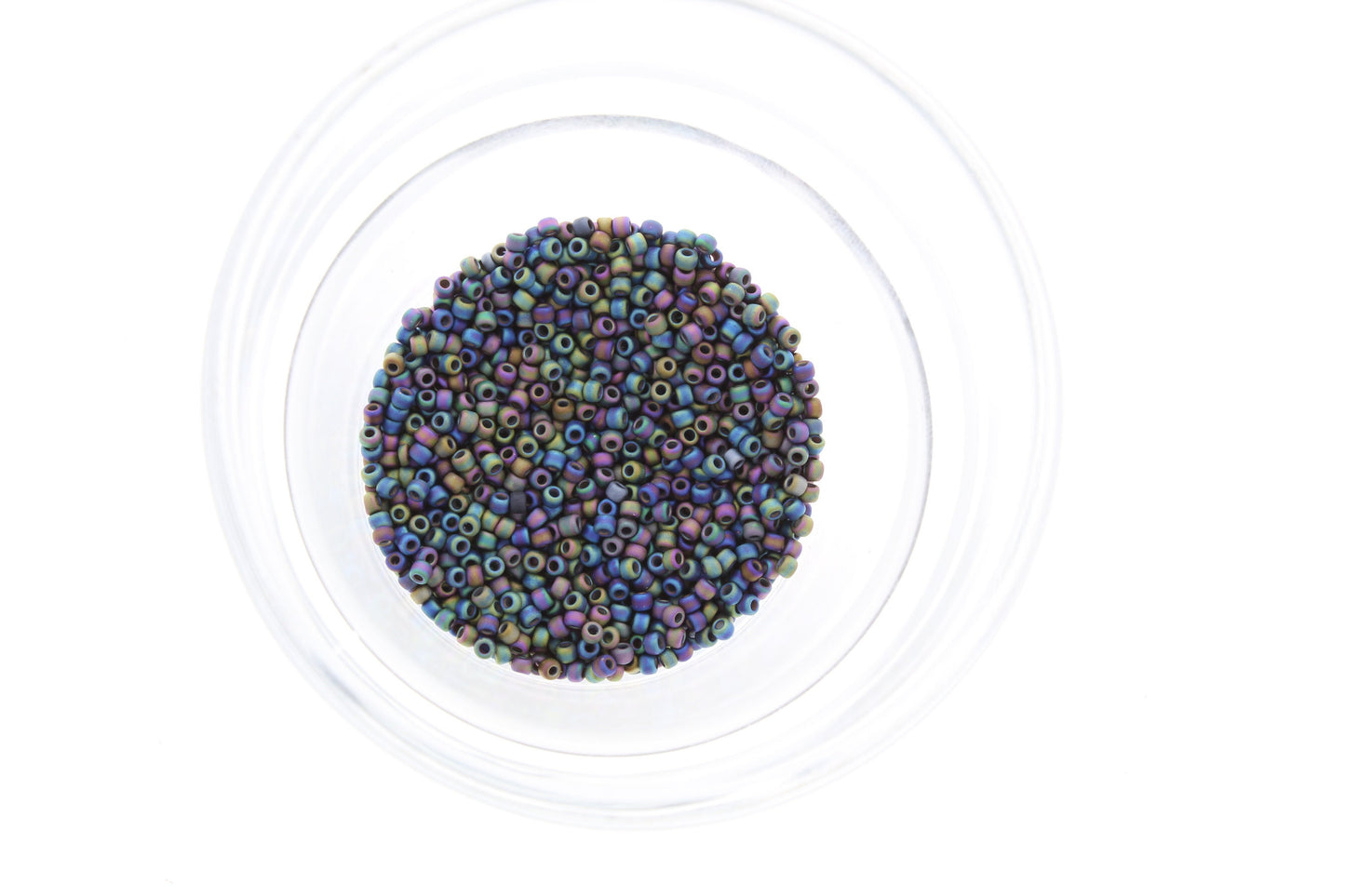 Japanese 11/0 Seed Beads, Opaque Frost AB black 18 Grams, Approx. 2636 beads