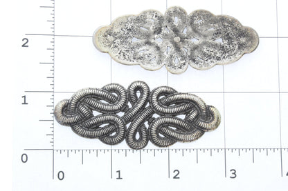 73x30mm Vikings Lagertha, Norse Celtic Twisted Knotted Rope Barrette, Cloak Clasp finding, Flat back, Antique Silver, pack of 4