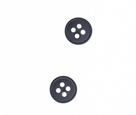 10mm Buttons, 4 hole, black acrylic, Pack of 24