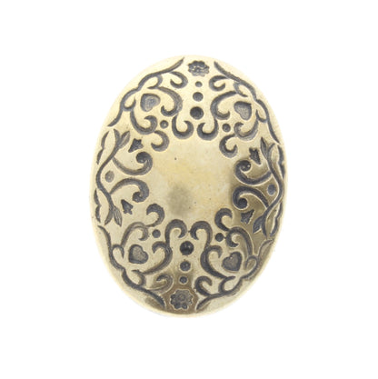 Scrolled Oval Cabochon, for Button, Pendant, Earring, Cloak Clasp, Sweater Clip, Flat back, Antique Gold or Antique Silver, Pack of 3