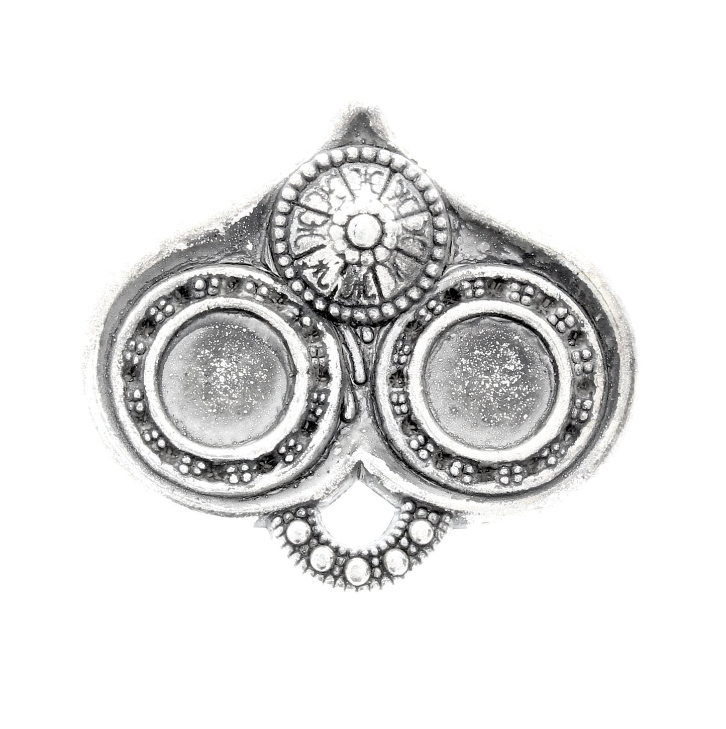 50mm Viking Norse Celtic Bezel Pendant, Cloak Clasp Part, Sweater Clip, Antique Silver, 11mm bezels, Flat Back, Pack of 2