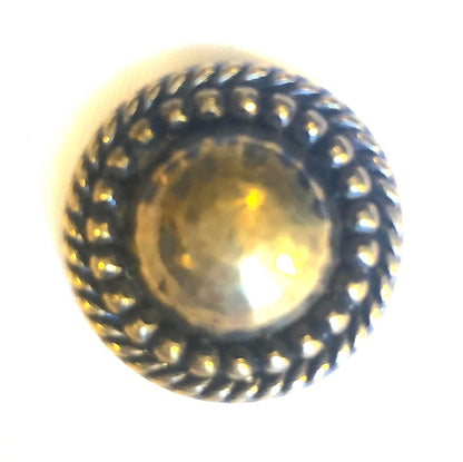 3/4" Bead Edge Metallic Done Cabochon in antique silver or antique gold, for earrings and buttons, Pack of 6