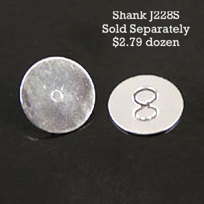 3/4" Bead Edge Metallic Done Cabochon in antique silver or antique gold, for earrings and buttons, Pack of 6