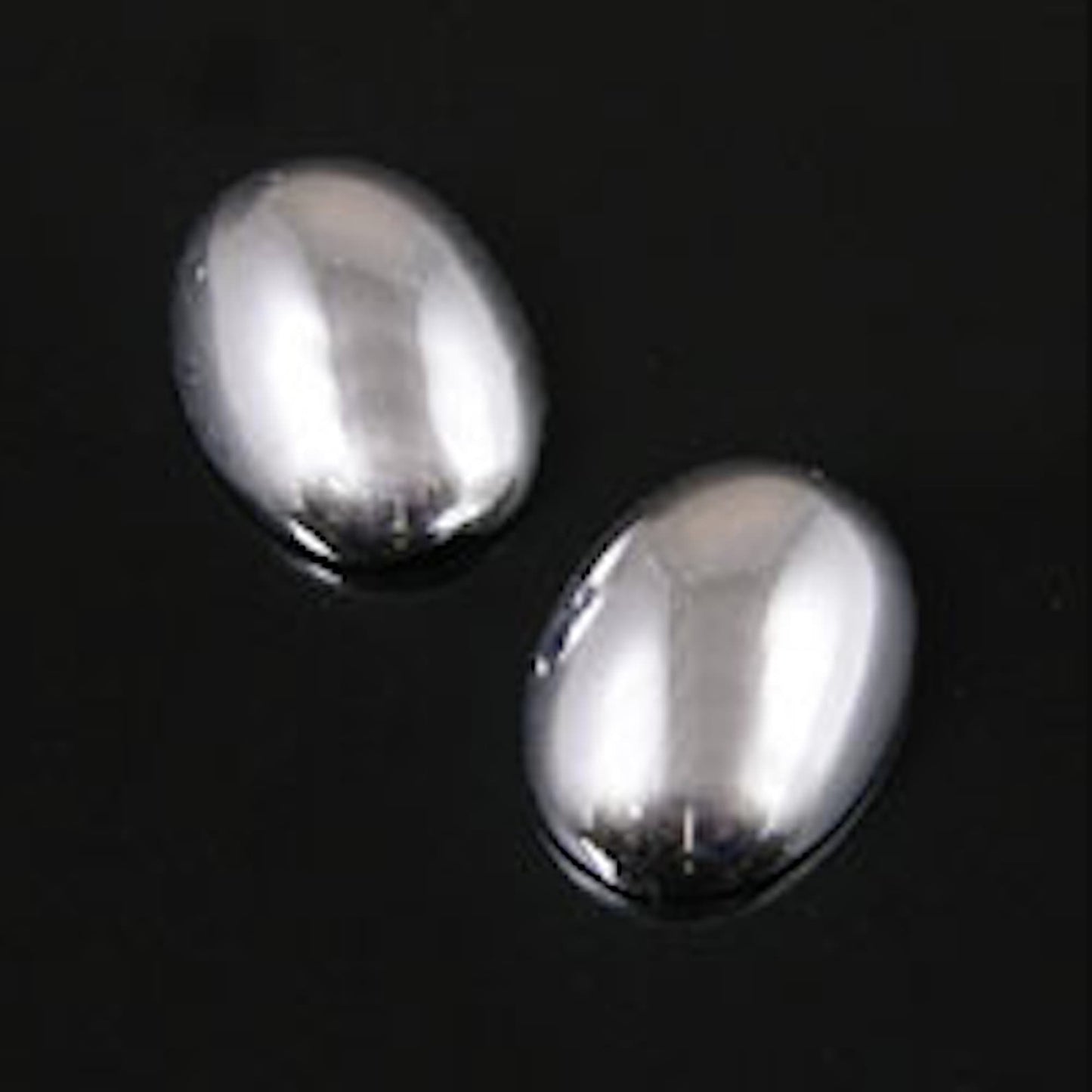 14x10 Metallic Metallic Silver Cabochon, 100 pieces