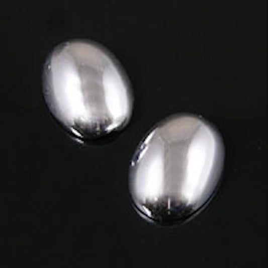 14x10 Metallic Metallic Silver Cabochon, 100 pieces