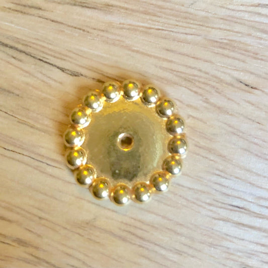 20mm Beaded Edge Round Vintage Cabochon with 13mm Bezel, flat back, Silver, Gold, Antique Silver, Antique Gold, pack of 6