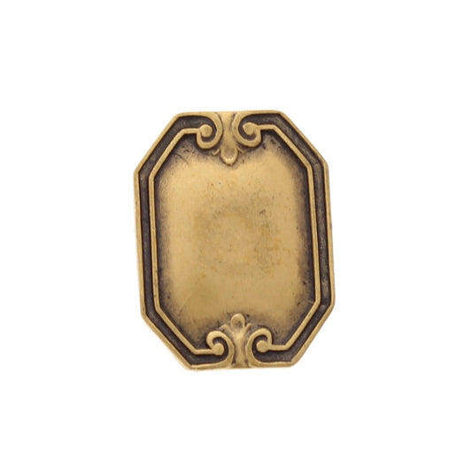 Stamping Tag, Antique Gold Finish, 18x14mm, pack of 6