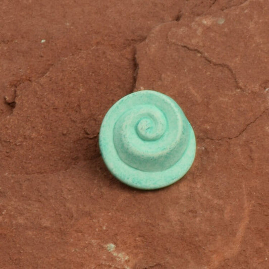 Round Swirl Shank Button in Spring Mint Green patina finish, Choose 17mm or 24mm, pack of 4