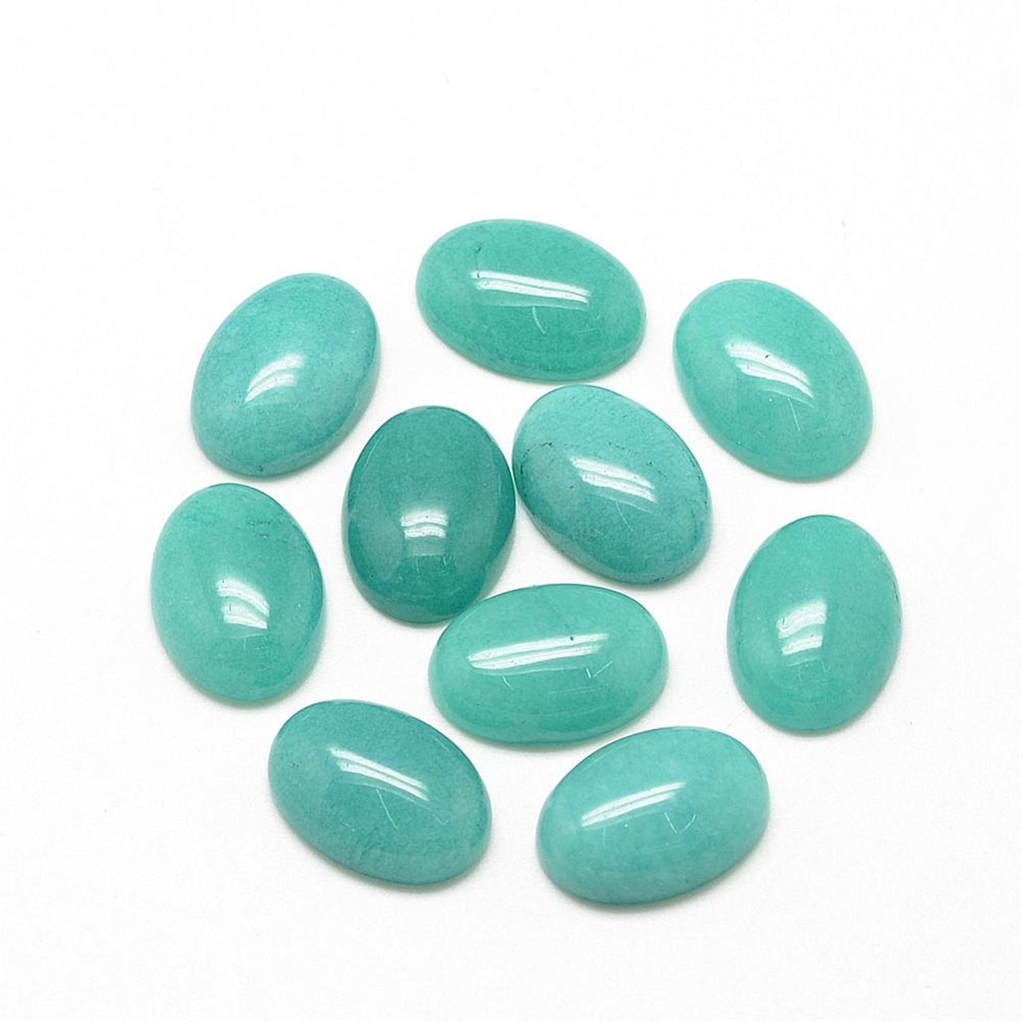 18mm Natural Turquoise Jade Gemstone Cabochons, SemiPrecious Oval Cab, Flat Back, 18x13mm, pack of 6 or 1 Each