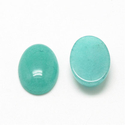 18mm Natural Turquoise Jade Gemstone Cabochons, SemiPrecious Oval Cab, Flat Back, 18x13mm, pack of 6 or 1 Each