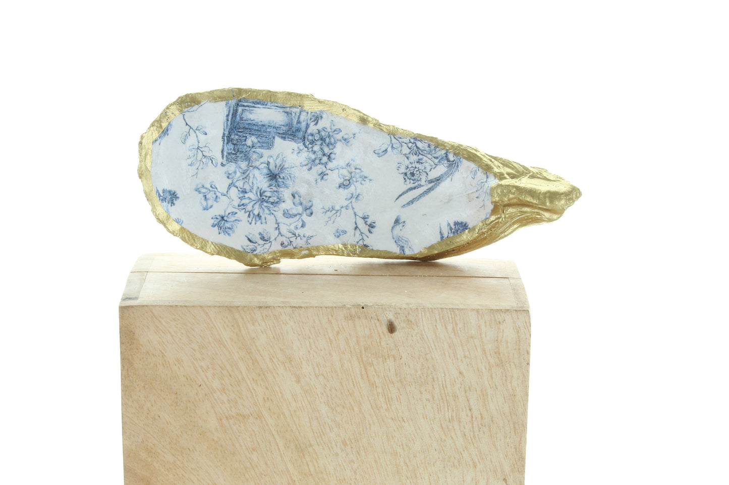 Chinoiserie - oysters blu - mood shells , handmade in USA, sold by each