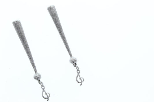 Musical Note charmed  Bolo Tips,  zinc, Set of 2