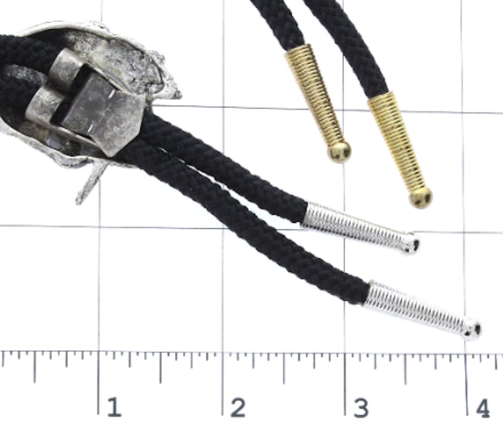 Spider Bolo Tie, antique gold and silver, 36" black, red, jute, or turquoise cord, made in USA, Each