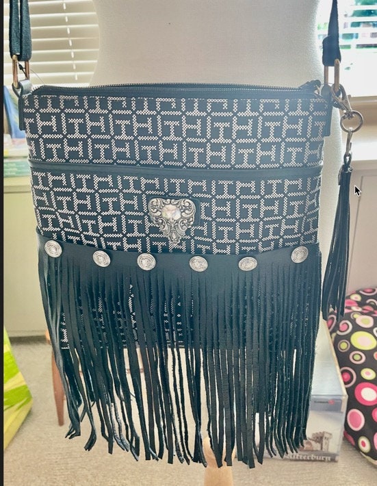 10" Fringe Black Suede Leather, 1/2 bias at the top, Sold by the foot