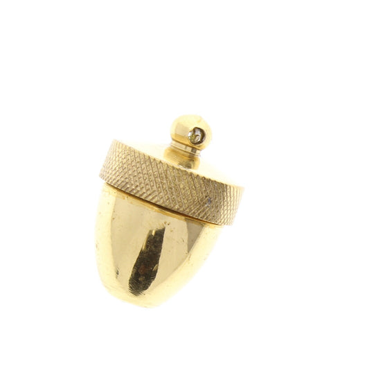 Acorn Canister Pendant, 1 inch long, screw on and off cap, Gold or antique brass, pack of 2