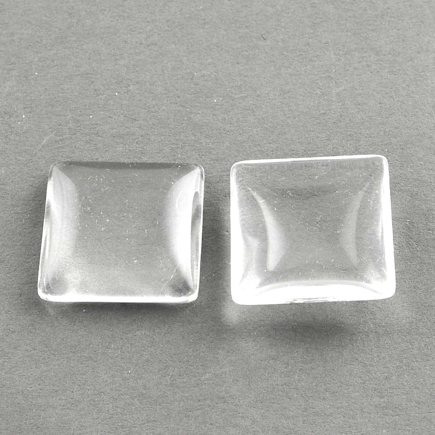 Square Glass Cabochons for preserving photos and art in rings and jewelry, Clear, 25mm, pack of 12