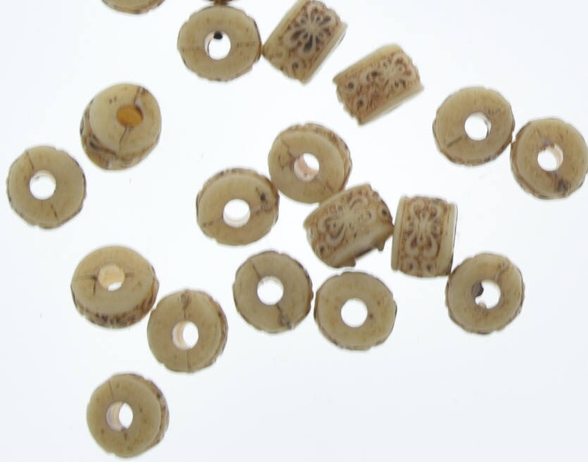 Large Hole Beads, 7mm x  5mm, Antique brown, pack of 53
