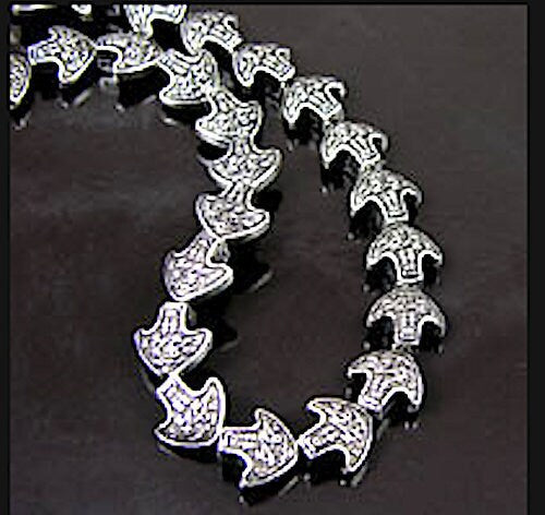 Egyptian Hieroglyphic Bead, 12" Strand, 12x12x5mm, antique silver, copper or turquoise, 25 beads per 1 Strand