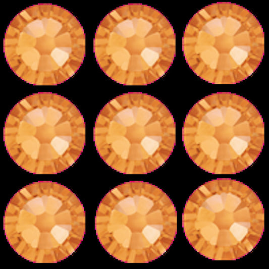 11mm Topaz Swarovski Crystal Cabochon, #2000, SS48, Round Faceted Rhinestone, foiled, flat back, pack of 6