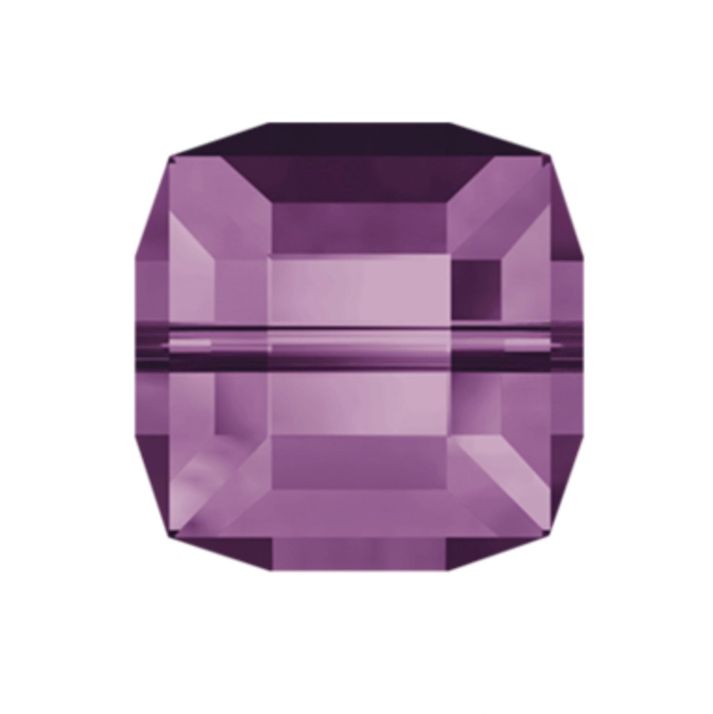 Swarovski Crystal Square Bead, 6mm, 4mm, Amethyst (purple), #5601 Faceted Cube Shape, pack of 6 or 12