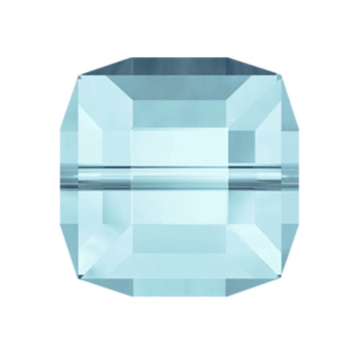 Swarovski Crystal Square Bead, Aqua (blue) 4mm, #5601 Faceted Cube Shape, pack of 12