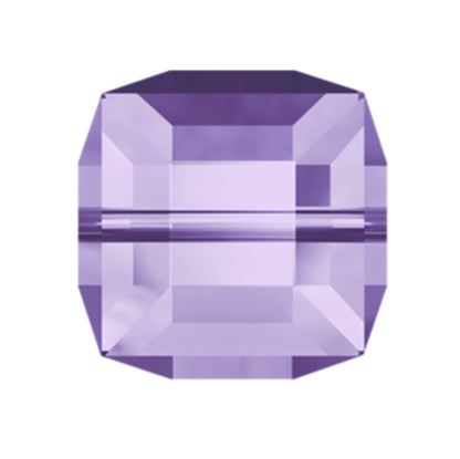 Swarovski Crystal Square Bead, 8mm, 6mm, 4mm, Tanzanite (purple), #5601 Faceted Cube Shape, pack of 6 or 12