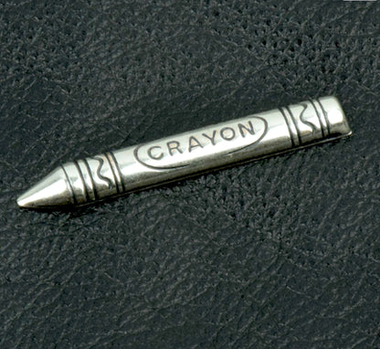 53mm Crayon Charm, antique gold or antique silver, made in USA, pack of 6