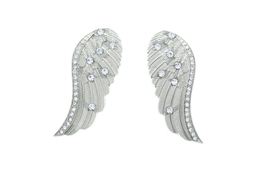 Wing concho, crystal inlay stones, screw on, 1 right and 1 left, Copper or Silver finish, 1 pair