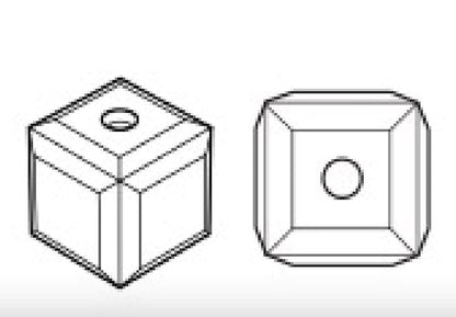 Swarovski Crystal Square Bead, 8mm, 6mm, 4mm, Padparadscha, #5601 Faceted Cube Shape, pack of 6 or 12